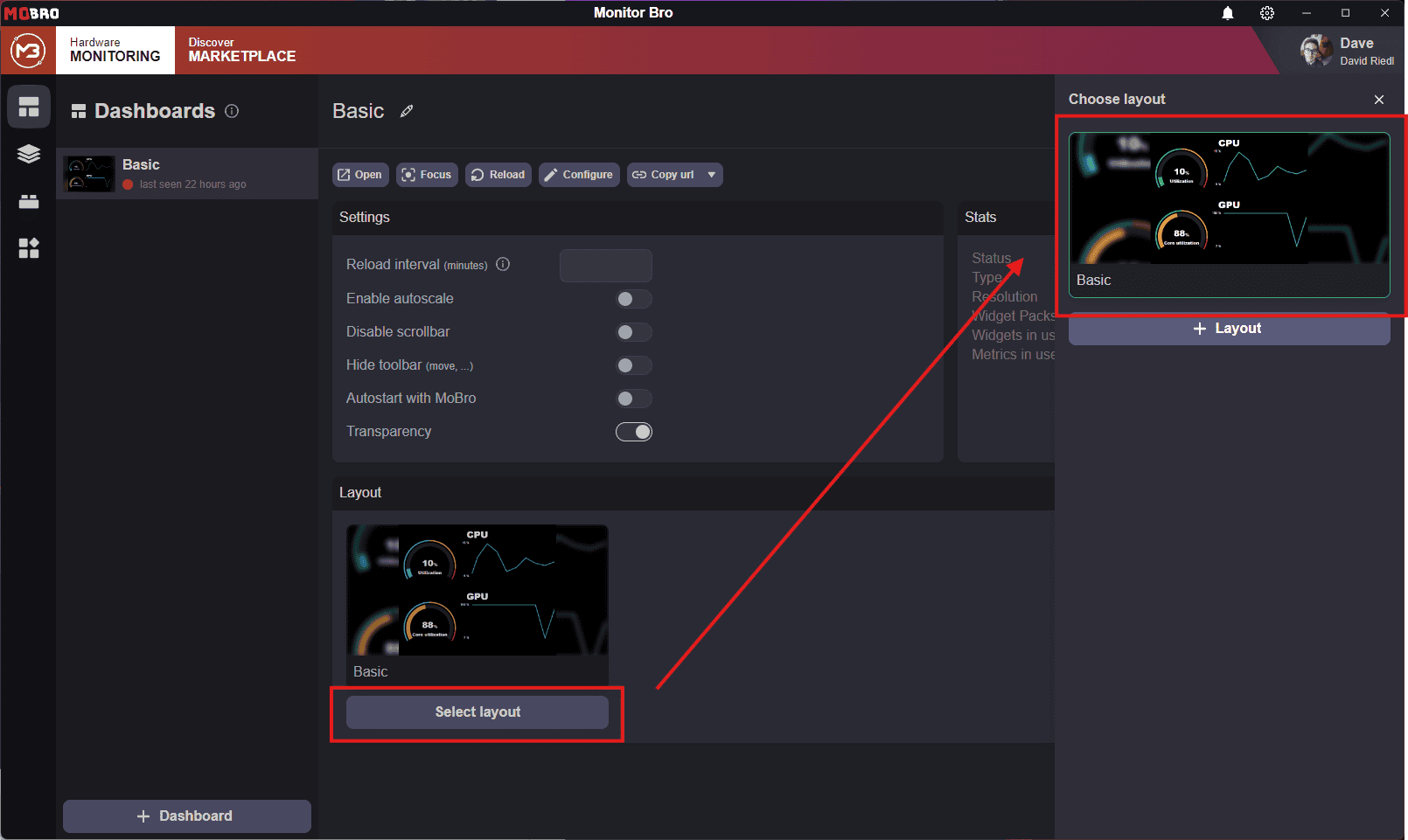 Assign layout