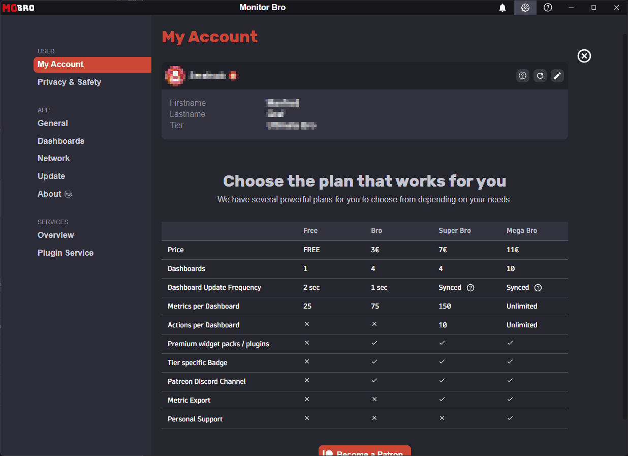 User Account Settings