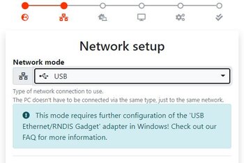 Network setup page